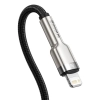 Przewód kabel iPhone USB-C - Lightning Cafule Metal Data Power Delivery 20W 1m - czarny