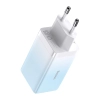 Szybka ładowarka sieciowa GaN 2x USB-C / USB 65W QC PD - niebieski