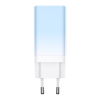 Szybka ładowarka sieciowa GaN 2x USB-C / USB 65W QC PD - niebieski