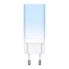 Szybka ładowarka sieciowa GaN 2x USB-C / USB 65W QC PD - niebieski