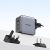 Uniwersalna ładowarka sieciowa GaN USB 2xUSB-C wtyczki EU / UK / US - czarna