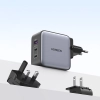 Uniwersalna ładowarka sieciowa GaN USB 2xUSB-C wtyczki EU / UK / US - czarna