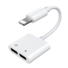 Adapter przejściówka rozdzielacz słuchawkowy iPhone Lightning - 2x Lightning biały
