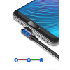 Przewód kabel kątowy boczna wtyczka USB - USB-C 1m 3A szary