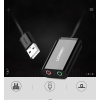 Zewnętrzna karta dźwiękowa muzyczna adapter USB - 3.5mm mini jack kabel 15cm czarny