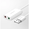 Zewnętrzna karta dźwiękowa muzyczna adapter USB - 3.5mm mini jack kabel 15cm czarny