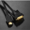 Kabel przewód przejściówka HDMI - DVI 4K 60Hz 30AWG 1m czarny