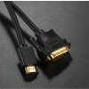 Kabel przewód przejściówka HDMI - DVI 4K 60Hz 30AWG 1m czarny