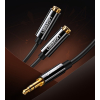 Rozdzielacz kabla słuchawkowego 2x AUX 3.5mm mini jack 25cm czarny