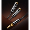 Rozdzielacz kabla słuchawkowego 2x AUX 3.5mm mini jack 25cm czarny
