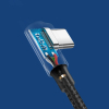 Kątowy kabel przewód w oplocie USB - USB-C Quick Charge 3.0 0.5m szary