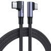 Kątowy kabel przewód w oplocie USB-C Quick Charge PD 100W 2m czarny