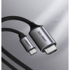 Kabel przewód przejściówka HDMI - USB-C 4K 60Hz 1.5m czarno-szary