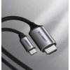 Kabel przewód przejściówka HDMI - USB-C 4K 60Hz 1.5m czarno-szary