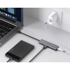 HUB Rozdzielacz portów USB - 4x USB 3.2 z portem zasilania micro USB szary