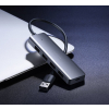 HUB Rozdzielacz portów USB - 4x USB 3.2 z portem zasilania micro USB szary