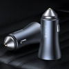 Szybka ładowarka samochodowa 2x USB 40W QC SCP FCP AFC + kabel USB-C szary