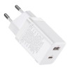 Szybka ładowarka sieciowa USB USB-C 30W PD QC Super Si Pro biały