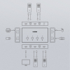 Przełącznik KVM Keyboard Video Mouse 4x HDMI 4x USB 4x USB-B czarny