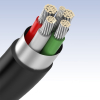 Przewód kabel 5-pinowy pozłacany USB - mini USB 0.25m czarny
