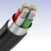 Przewód kabel 5-pinowy pozłacany USB - mini USB 0.25m czarny