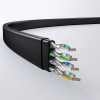 Płaski kabel sieciowy patchcord LAN RJ45 Ethernet Cat. 6 12m czarny