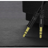 Rozciągliwy kabel przewód audio AUX mini jack 3.5mm sprężynka 150cm czarny