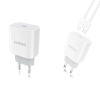 Szybka ładowarka sieciowa EU USB-C PD + przewód Lightning do iPhone 1m biały