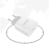 Szybka ładowarka sieciowa EU USB-C PD + przewód Lightning do iPhone 1m biały