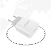 Szybka ładowarka sieciowa EU USB-C PD + przewód Lightning do iPhone 1m biały
