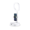 Zestaw statyw + lampa LED Ring Flash do nagrywania filmów YouTube TikTok biały