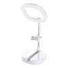Zestaw statyw + lampa LED Ring Flash do nagrywania filmów YouTube TikTok biały