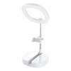 Zestaw statyw + lampa LED Ring Flash do nagrywania filmów YouTube TikTok biały