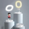 Zestaw statyw + lampa LED Ring Flash do nagrywania filmów YouTube TikTok biały