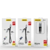Kabel przewód płaski krótki do iPhone USB-C - Lightning L10P PD 20W 23cm czarny