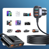 Szybka ładowarka samochodowa dla 5x USB-A z przedłużaczem 45W czarna