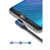 Kabel przewód kątowy w mocnym oplocie USB - USB-C QC 3.0 3A 2m szary