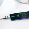 2w1 Kabel przewód w mocnym oplocie USB - microUSB + USB-C 1m 2.4A czarny