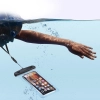 Wodoodporne etui torebka na telefon ze smyczą IPX8 do 30m czarny