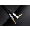 Kabel przewód płaski kątowy audio AUX 3.5mm minijack 0.5m czarny