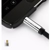 Kabel przewód płaski kątowy audio AUX 3.5mm minijack 0.5m czarny