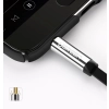 Kabel przewód płaski kątowy audio AUX 3.5mm minijack 0.5m czarny
