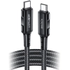 Kabel przewód w oplocie USB-C 100W 20V 5A 2m czarny