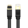 Kabel sieciowy internetowy płaski patchcord U/FTP Cat. 7 10Gb/s 0.5m czarny