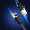 Kabel sieciowy internetowy płaski patchcord U/FTP Cat. 7 10Gb/s 0.5m czarny
