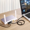 Kabel sieciowy internetowy płaski patchcord U/FTP Cat. 7 10Gb/s 0.5m czarny