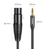 Kabel przewód audio 3.5mm mini jack (męski) - XLR (żeński) 1m czarny