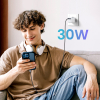 Szybka ładowarka sieciowa GaN 1x USB-C 30W PD Nexode Mini biała