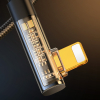 Kątowy kabel iPhone Lightning - USB do ładowania i transferu danych 2.4A 1.2m czarny