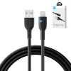 Kabel do iPhone ze wskaźnikiem LED USB - Lightning 2.4A 2m czarny